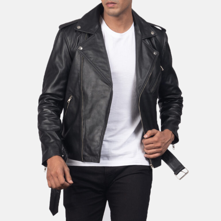 Allaric Alley Black Leather Biker Jacket