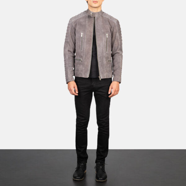 Damian Grey Suede Biker Jacket