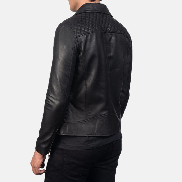 Danny Quilted Black Leather Biker Jacket