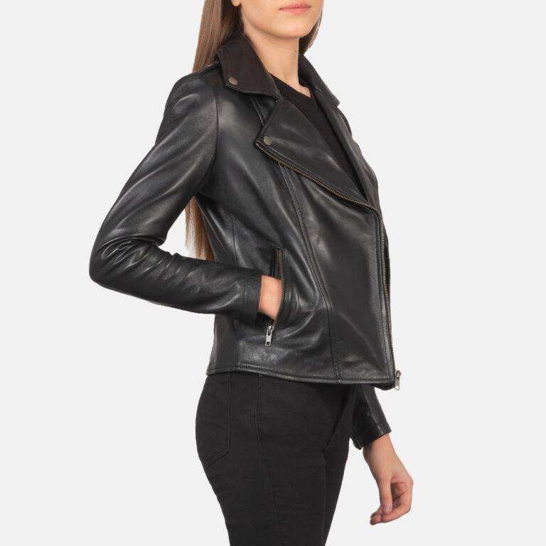 Flashback Black Leather Biker Jacket