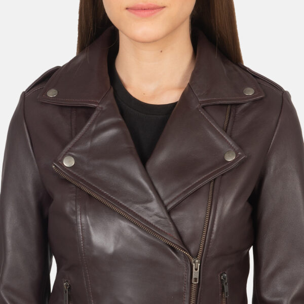 Flashback Maroon Leather Biker Jacket