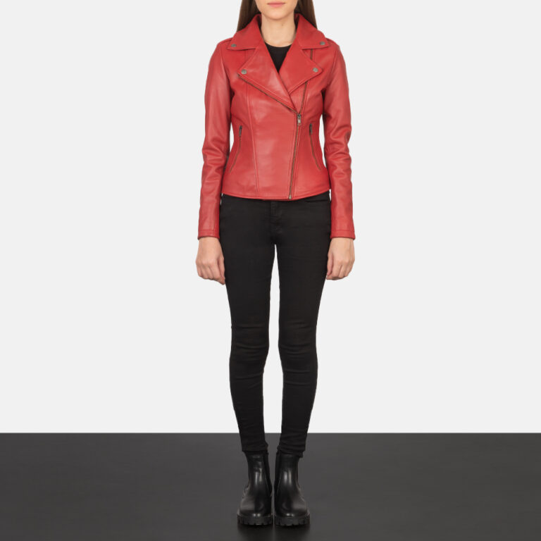 Flashback Red Leather Biker Jacket