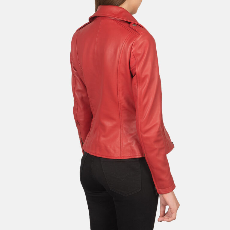 Flashback Red Leather Biker Jacket