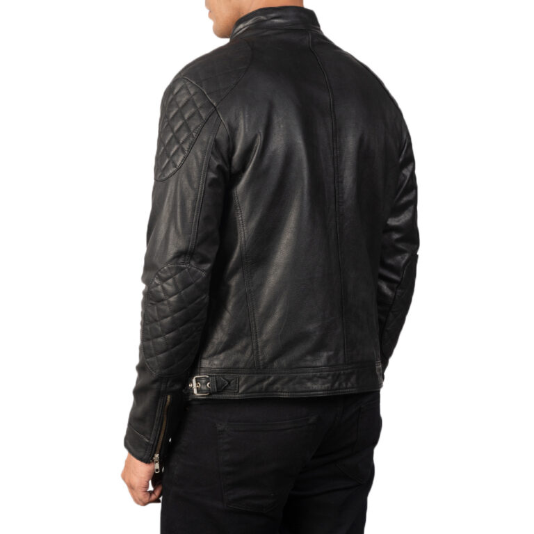 Gatsby Black Leather Biker Jacket