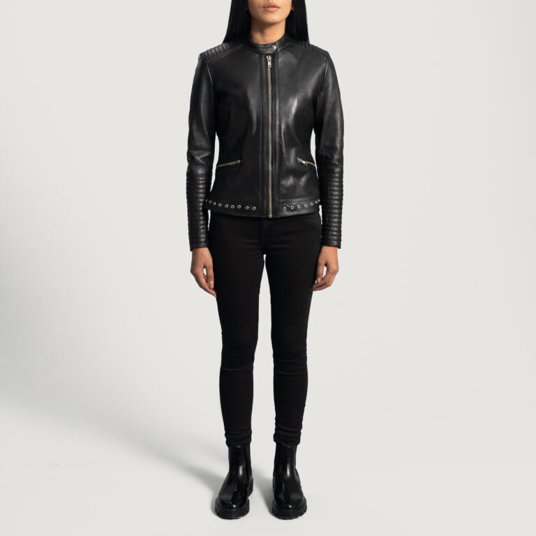 Haley Ray Black Leather Biker Jacket