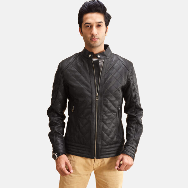 Henry Quilted Black Leather Jacket