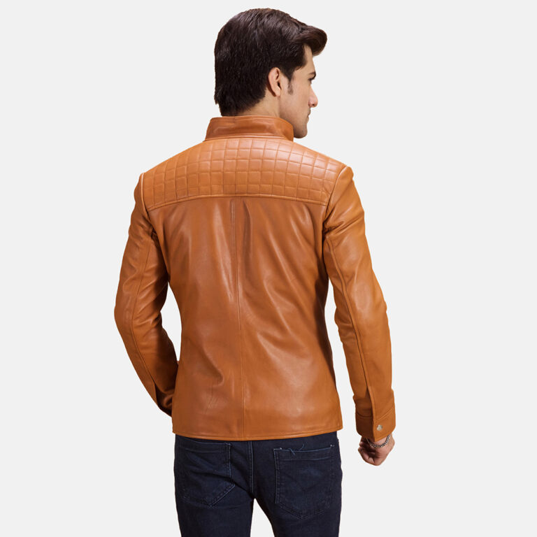 Voltex Tan Leather Biker Jacket