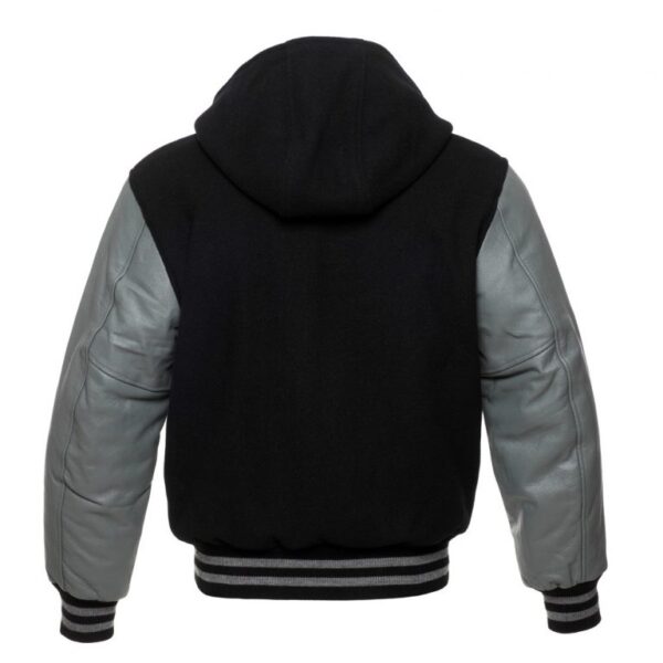 Gray Hood Varsity Jacket