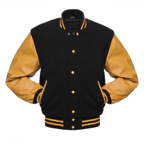 Yelow Contrass Varsity Jacket